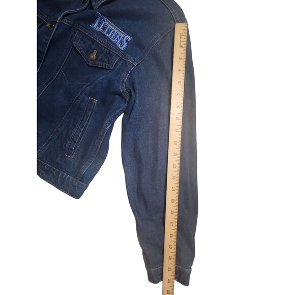 Reebok Tennessee Titans Women’s Denim Jacket Blue NFL Team Logo Size M - Picture 6 of 8